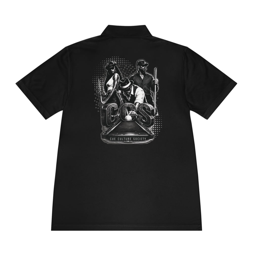 Pool Hustlers Crew Polo — 'CCS' Billiards Graphic Men's Sport Polo
