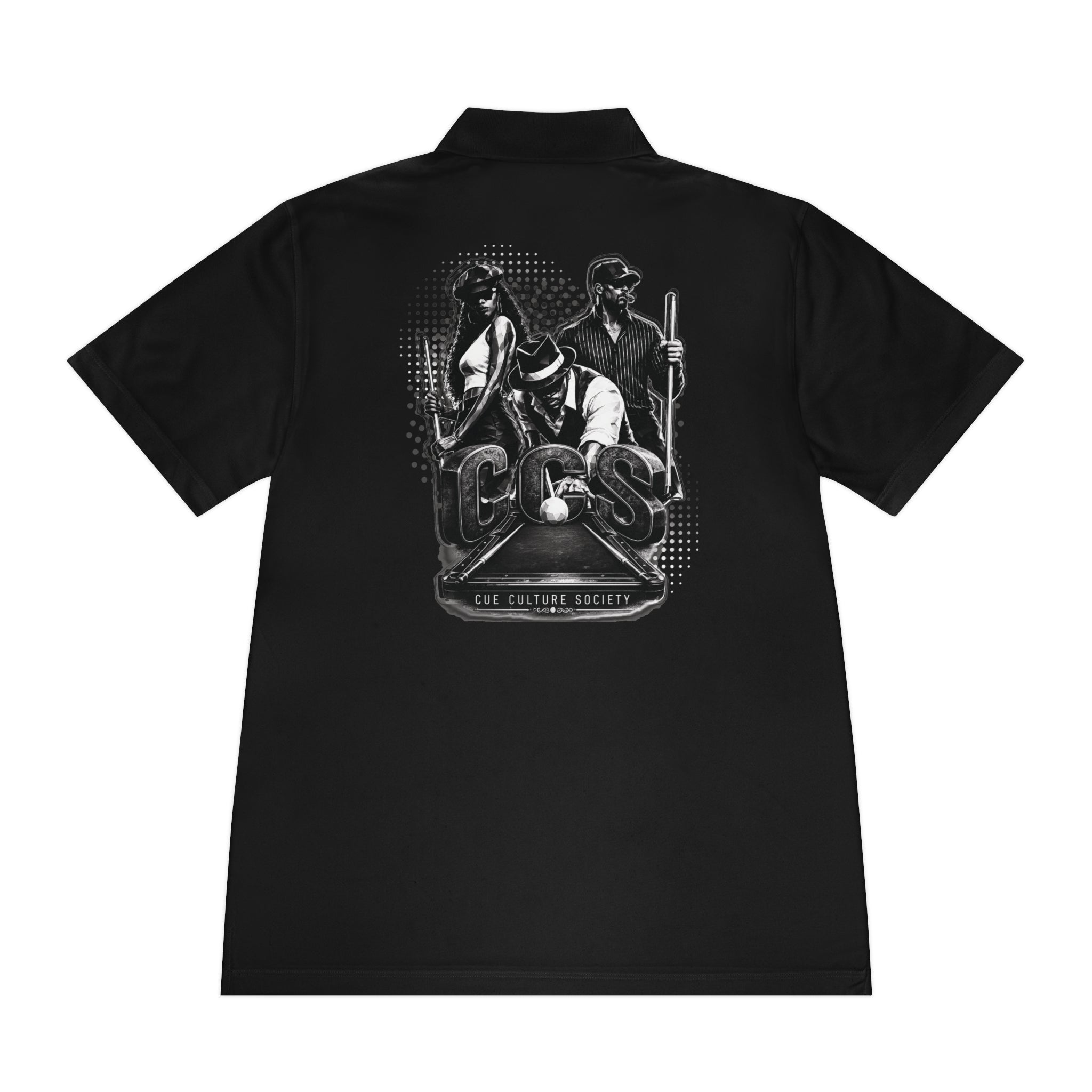 Pool Hustlers Crew Polo — 'CCS' Billiards Graphic Men's Sport Polo