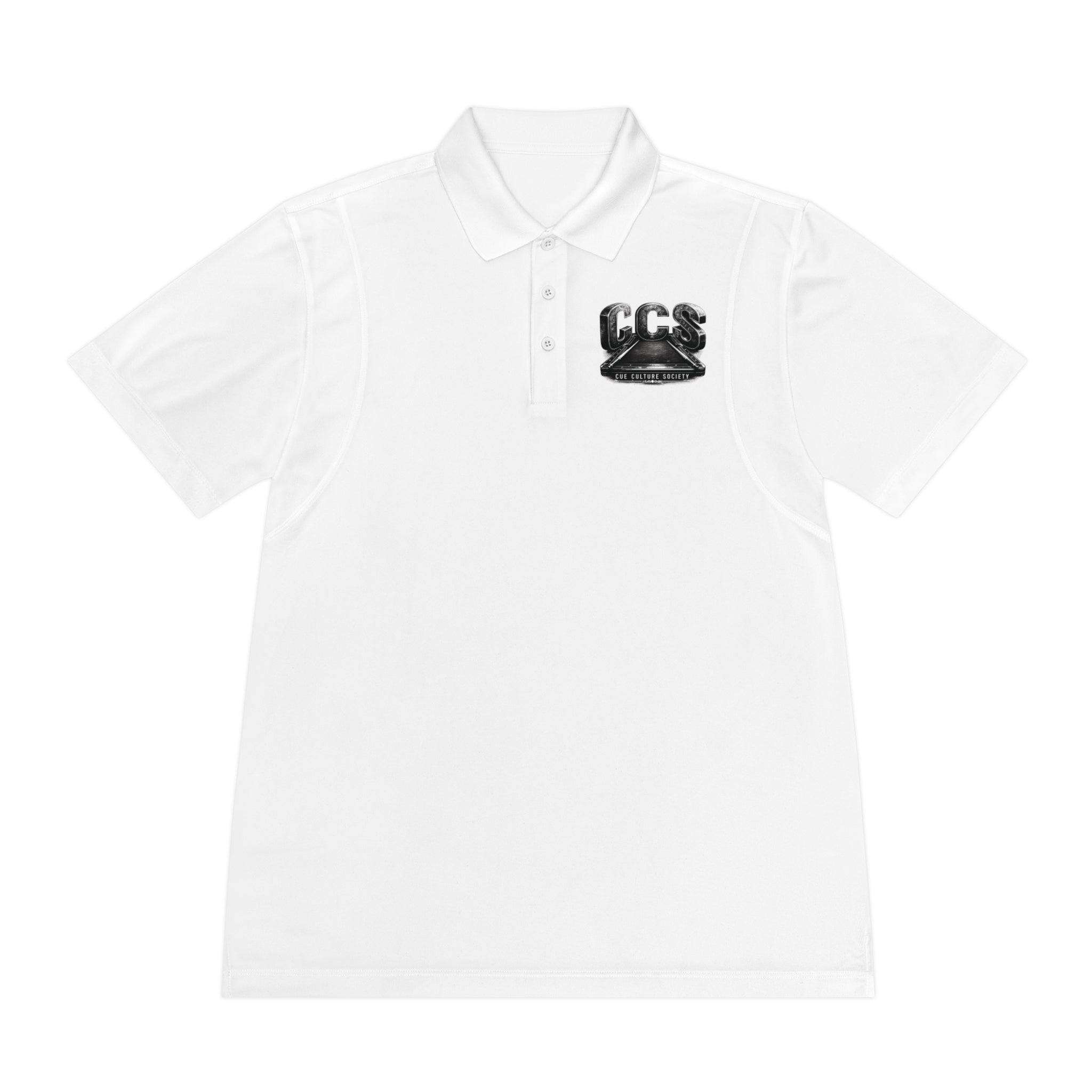 Pool Hustlers Crew Polo — 'CCS' Billiards Graphic Men's Sport Polo