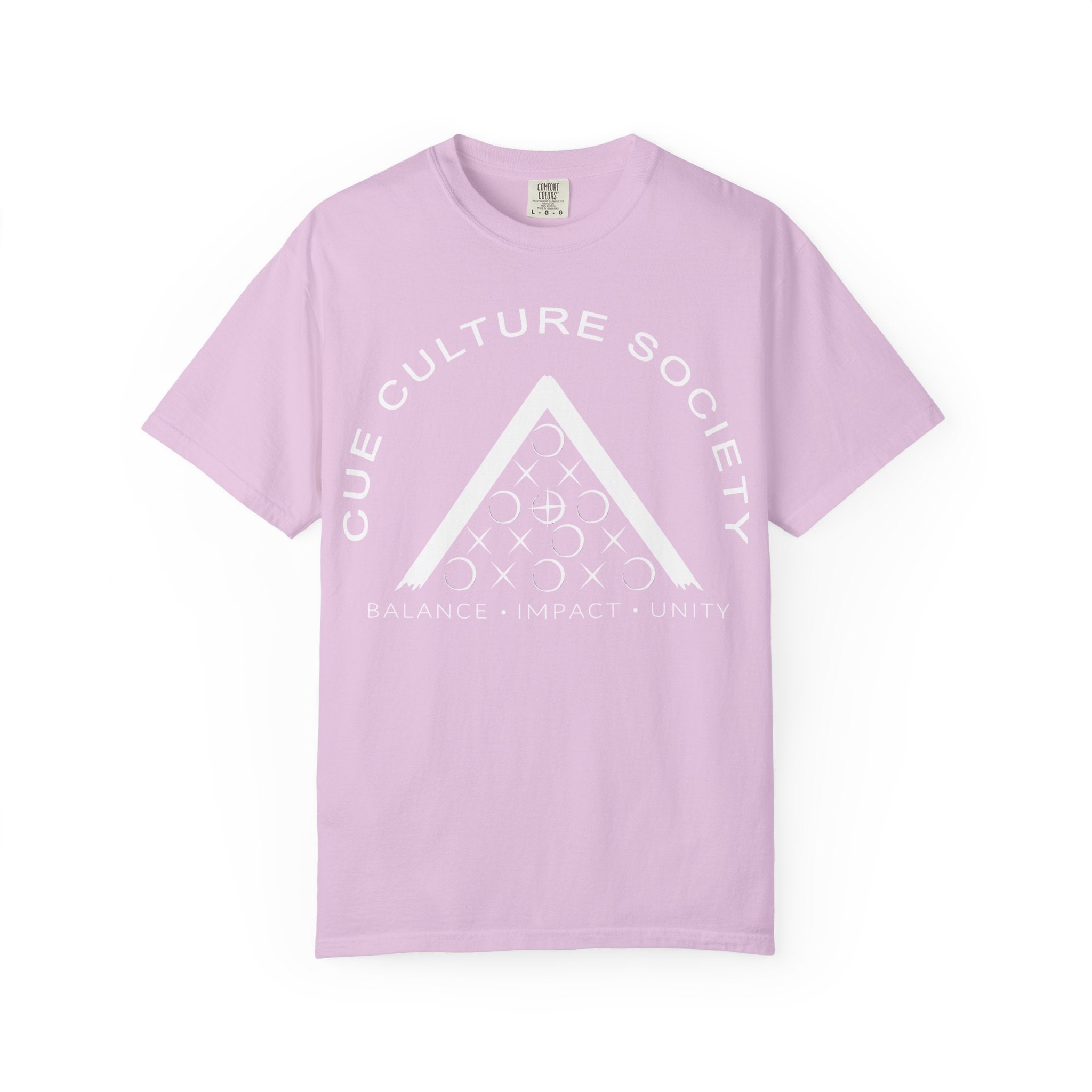 Cue Culture Society Tee — Balance • Impact • Unity Seal